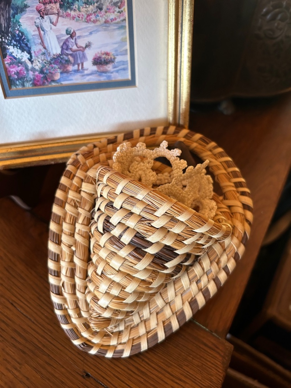 Charleston Sweetgrass Basket and Framed Gullah Print - Picture 3 of 6